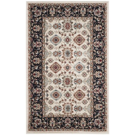 Safavieh 3 ft. 3 in. x 5 ft. 3 in. Lyndhurst Power Loomed Small Rectangular Area Rug Cream & Navy LNH332K-3